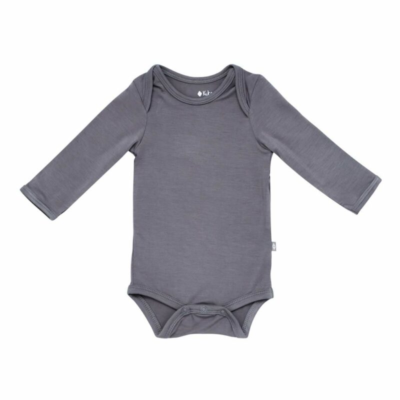 Kyte BABY Long Sleeve Bodysuit in Charcoal – Blossom