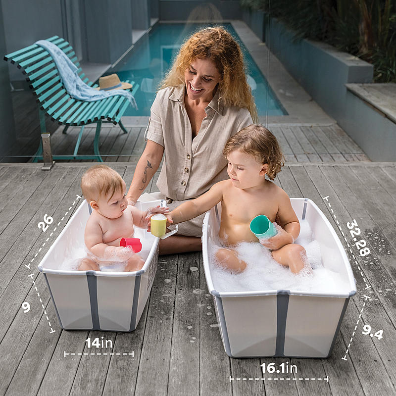 Stokke Flexi Bath X-Large, Transparent Blue - Spacious Foldable Baby  Bathtub - Lightweight & Easy to Store - Convenient to Use at Home or  Traveling 