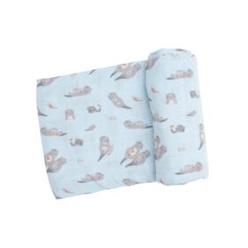 Angel Dear Otters Swaddle Blanket in Blue – Blossom