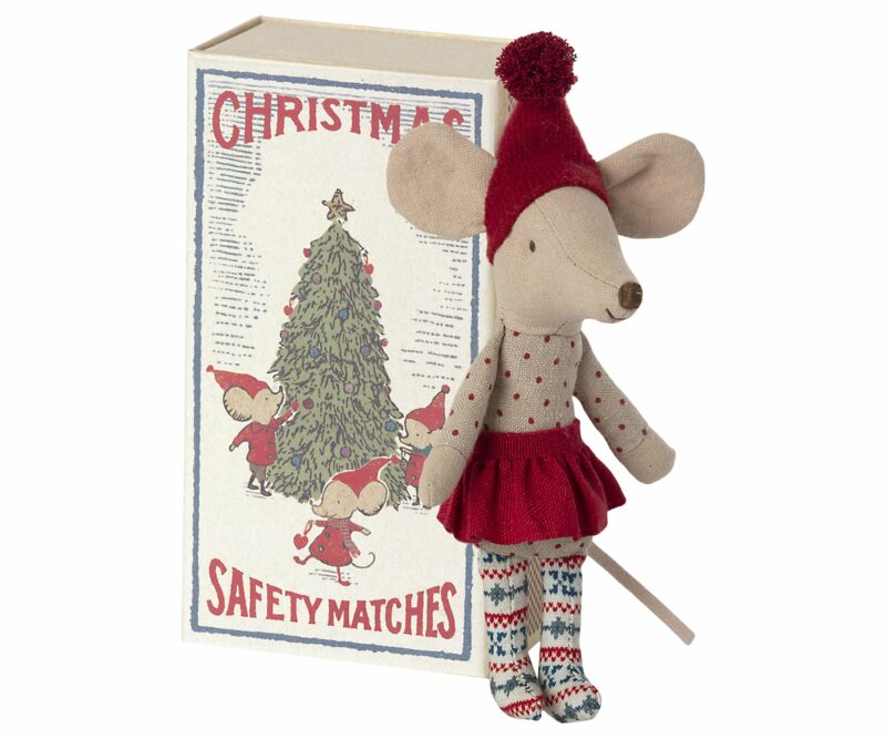 Maileg Christmas Big Sister Mouse in Matchbox