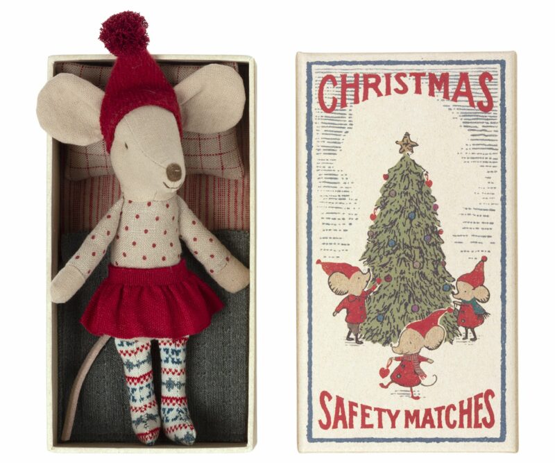 Maileg Christmas Big Sister Mouse in Matchbox