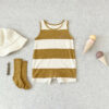 Rylee + Cru Gold Stripe Terry Sleeveless Romper