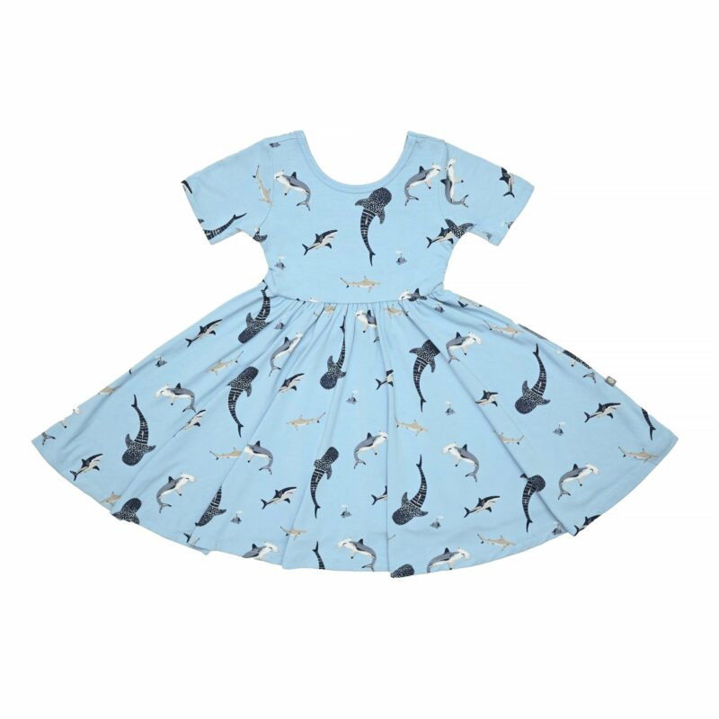 Kyte BABY Twirl Dress in Stream Shark