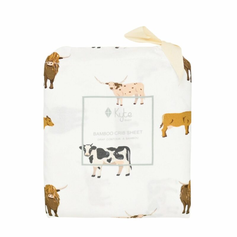 Crib Sheet in Moo from Kyte BABY