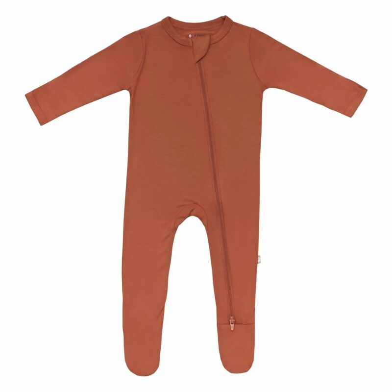 Kyte BABY Zippered Footie in Rust – Blossom