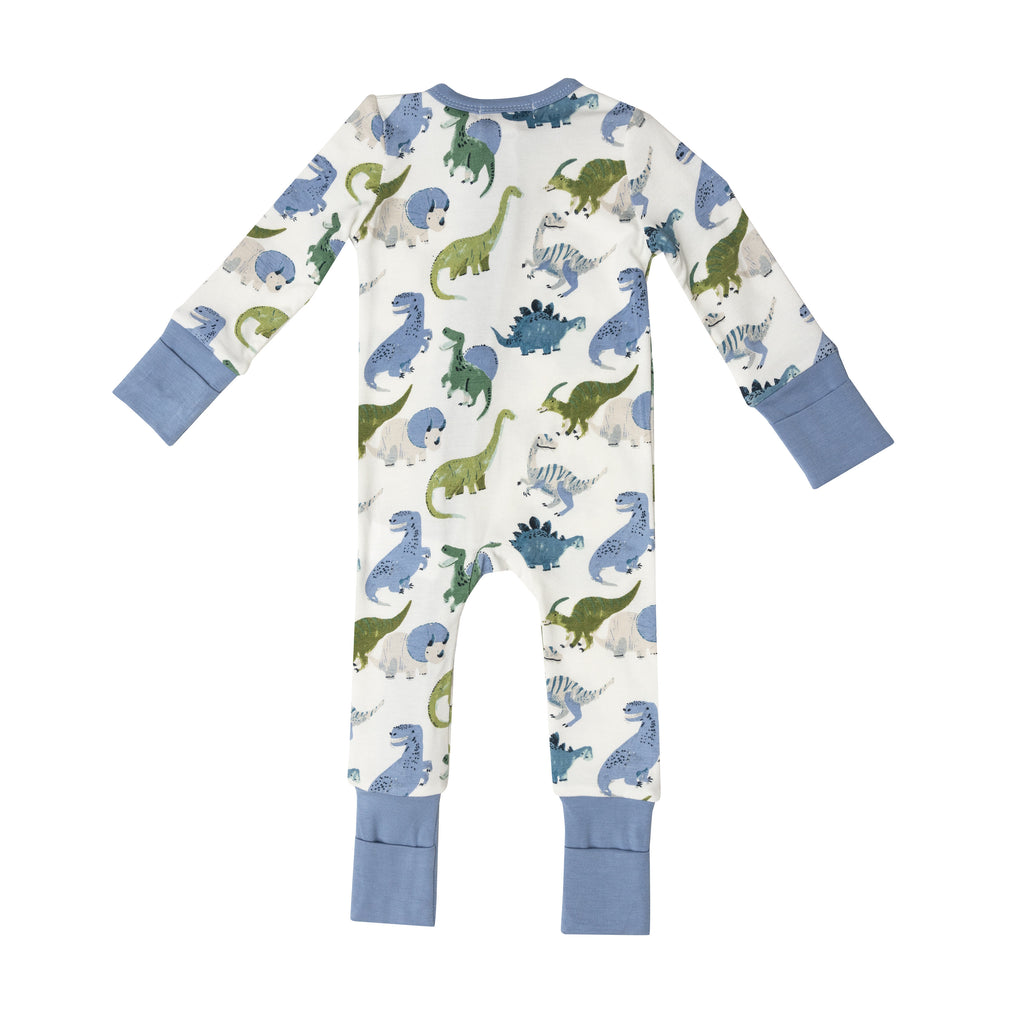 Angel Dear Painterly Dinos Bamboo Viscose Romper – Blossom