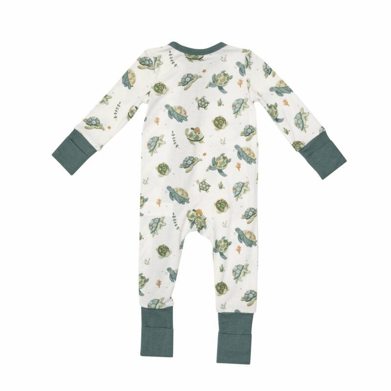 Angel Dear Sea Turtles Bamboo Viscose Zipper Romper – Blossom