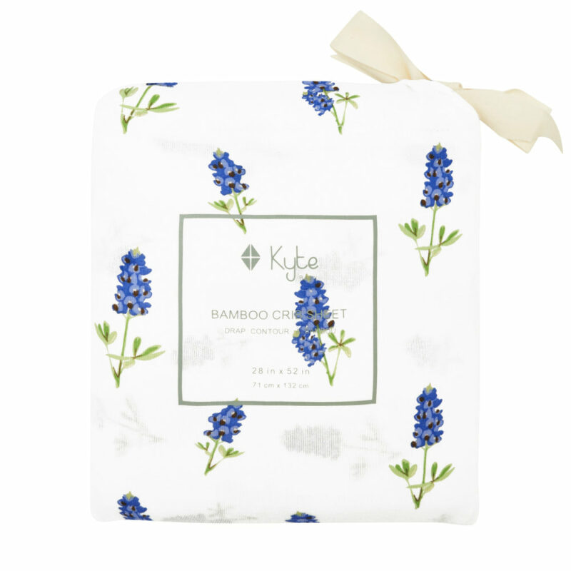 Crib Sheet in Periwinkle Bluebonnet made by Kyte BABY