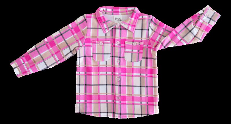 Birdie Bean Pink Plaid Flannel