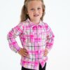 Birdie Bean Pink Plaid Flannel