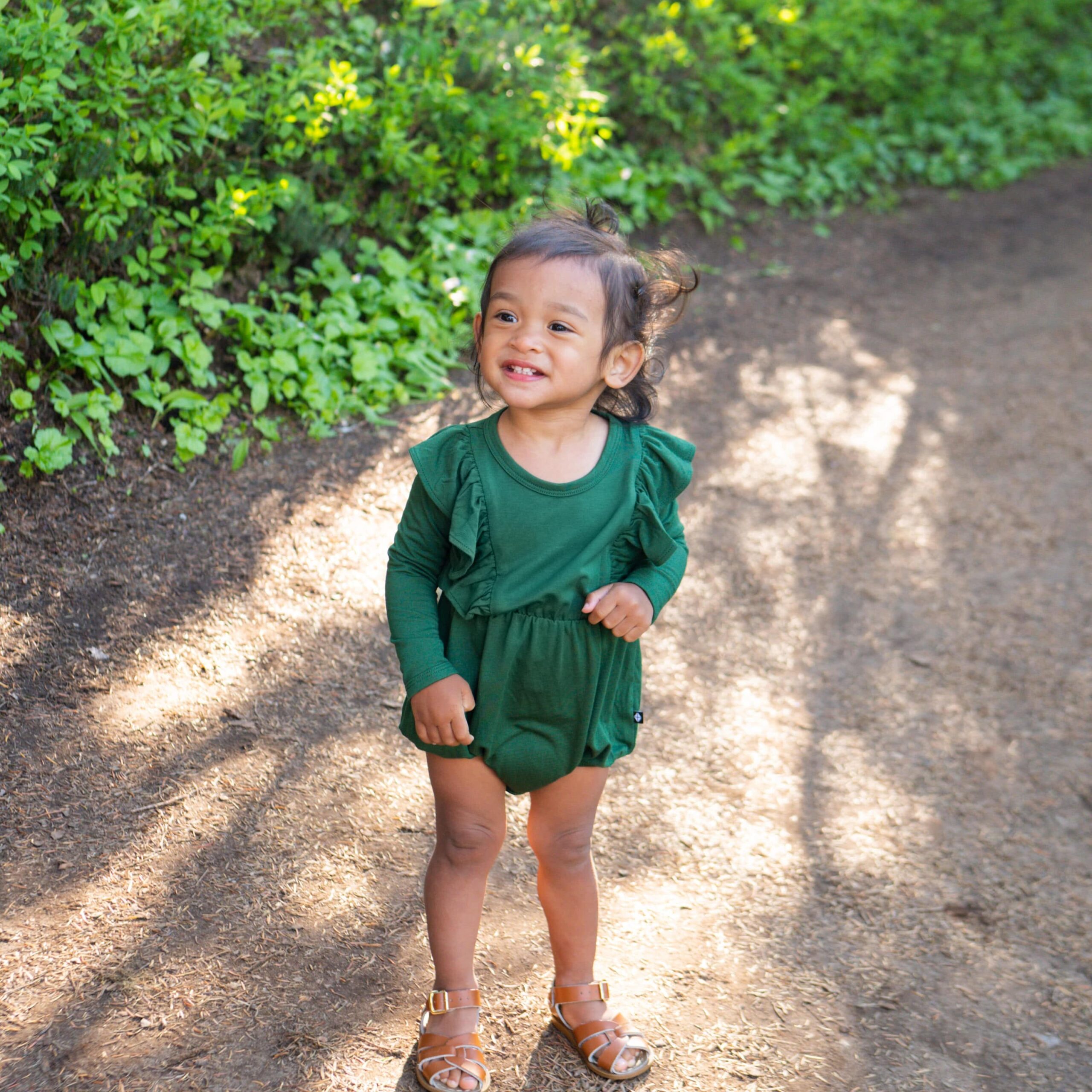 Kyte BABY Long Sleeve Bubble Romper in Forest – Blossom