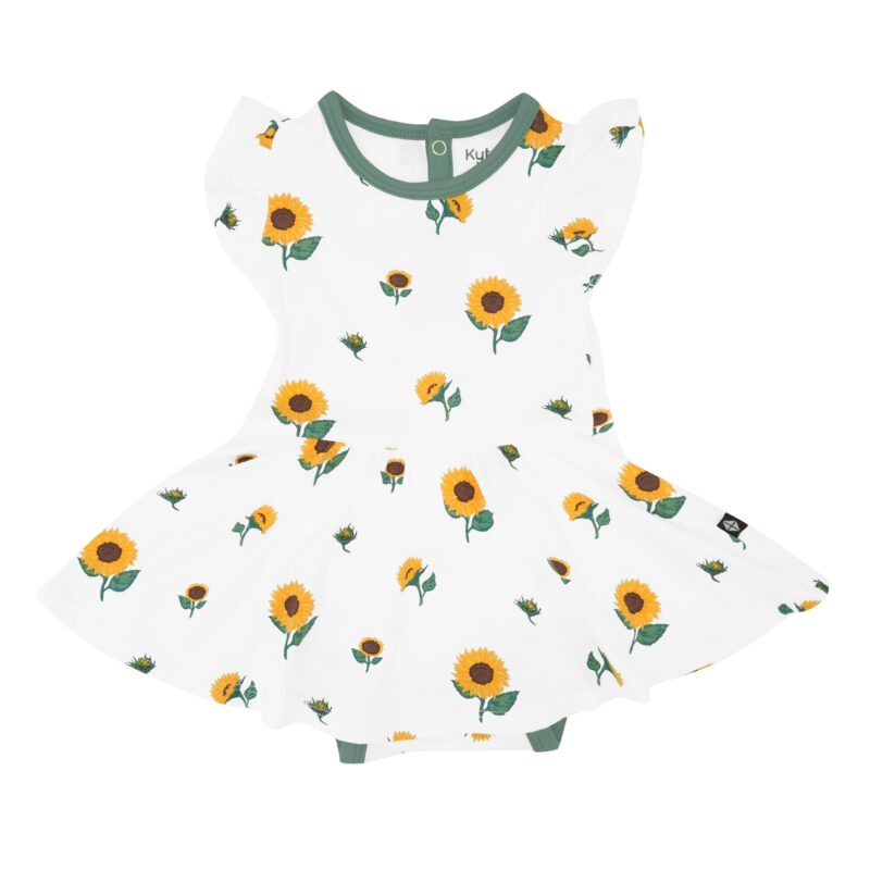 Kyte BABY Twirl Bodysuit Dress in Sunflower 