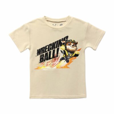 Bellabu Bear Paw Patrol Mighty Movie Rubble Oat Bamboo Kids T-Shirt