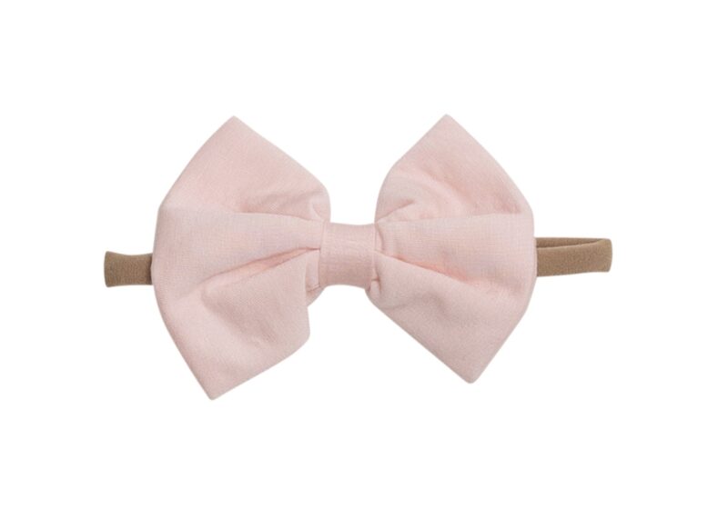 Stone and Rose Amelia Bow Headband in Rose Quartz