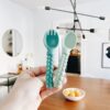 Sweetie Spoons Spoon + Fork Set In Mint from Itzy Ritzy