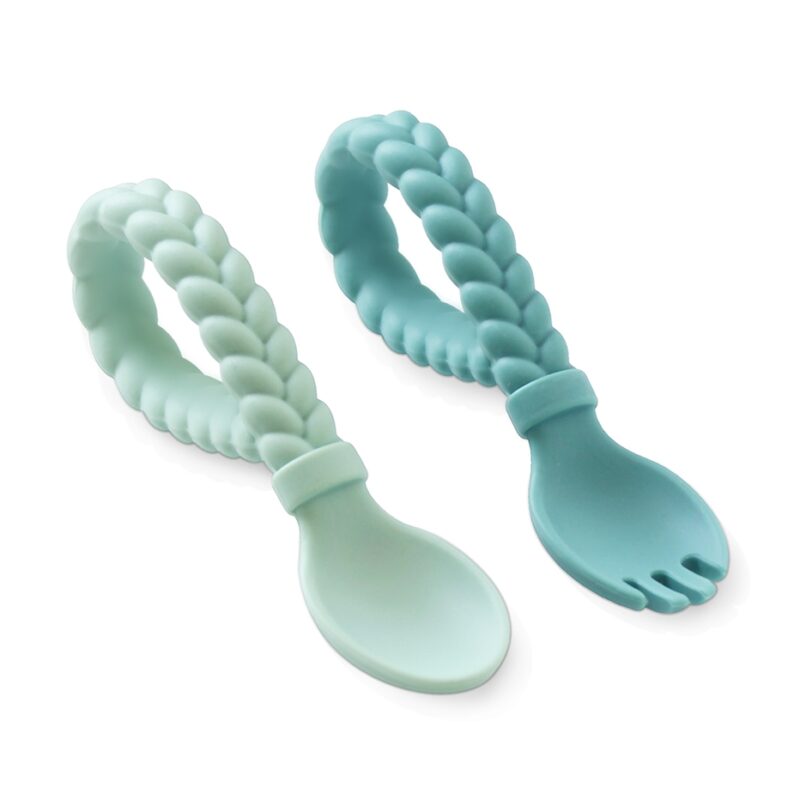 Itzy Ritzy Sweetie Spoons Spoon + Fork Set In Mint