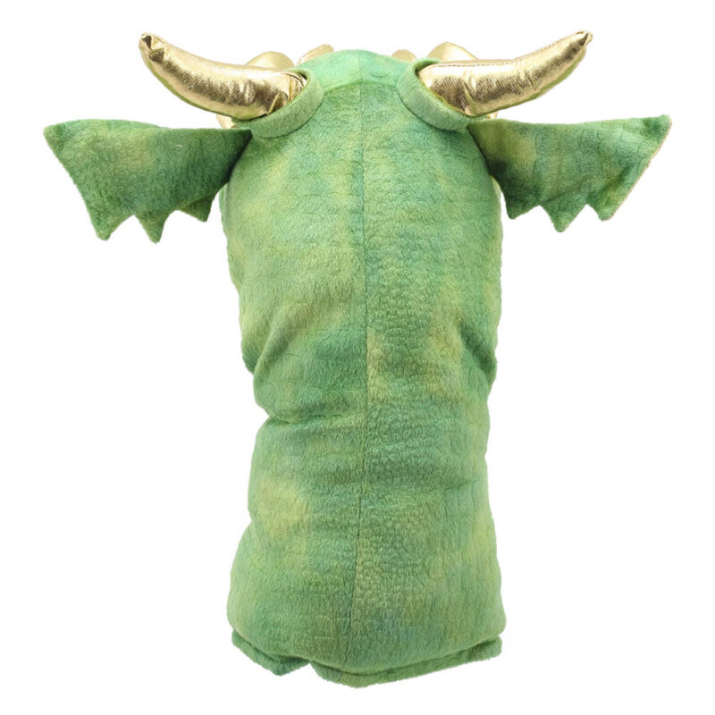 Green Dragon Head Hand Puppet made by The Puppet Company