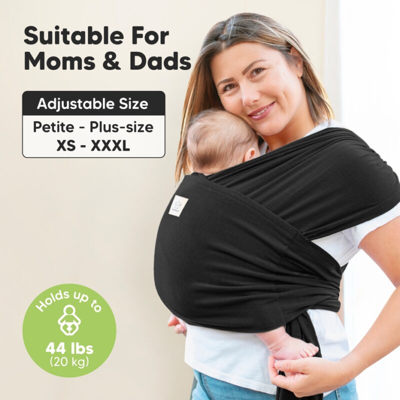 KeaBabies Trendy Black D-Lite Wrap Carrier Baby Carriers