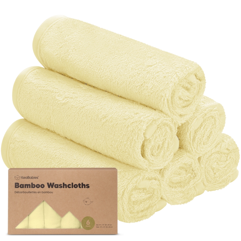 KeaBabies Sunshine Bamboo Viscose Baby Washcloths