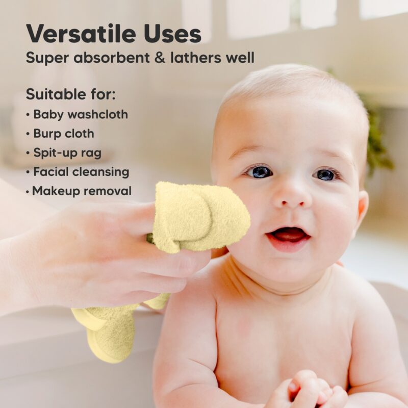 KeaBabies Sunshine Bamboo Viscose Baby Washcloths part of our  collection