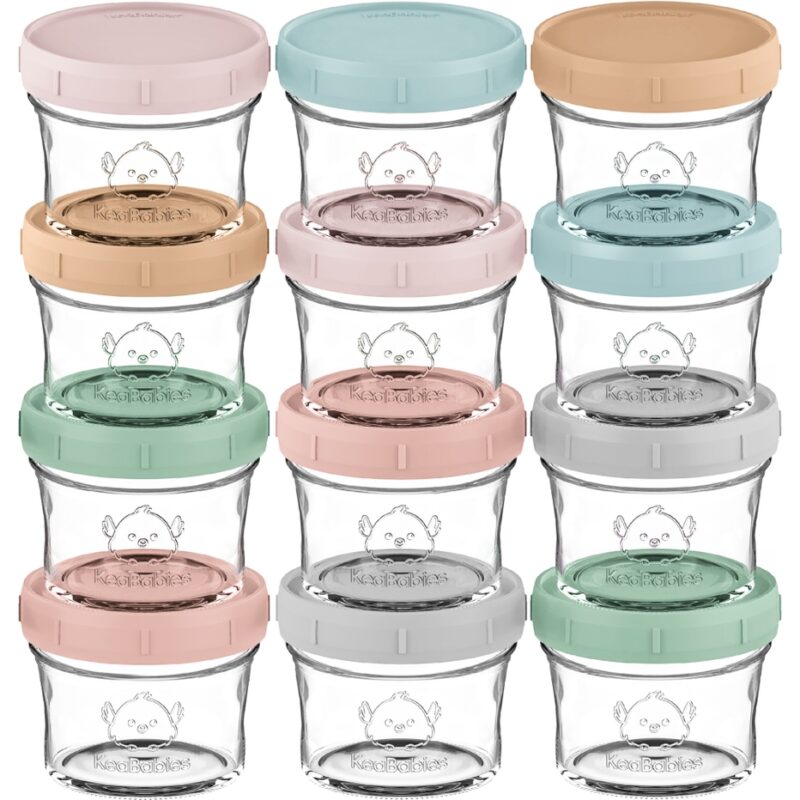 KeaBabies Musk Dusk Glass Baby Food Storage Containers