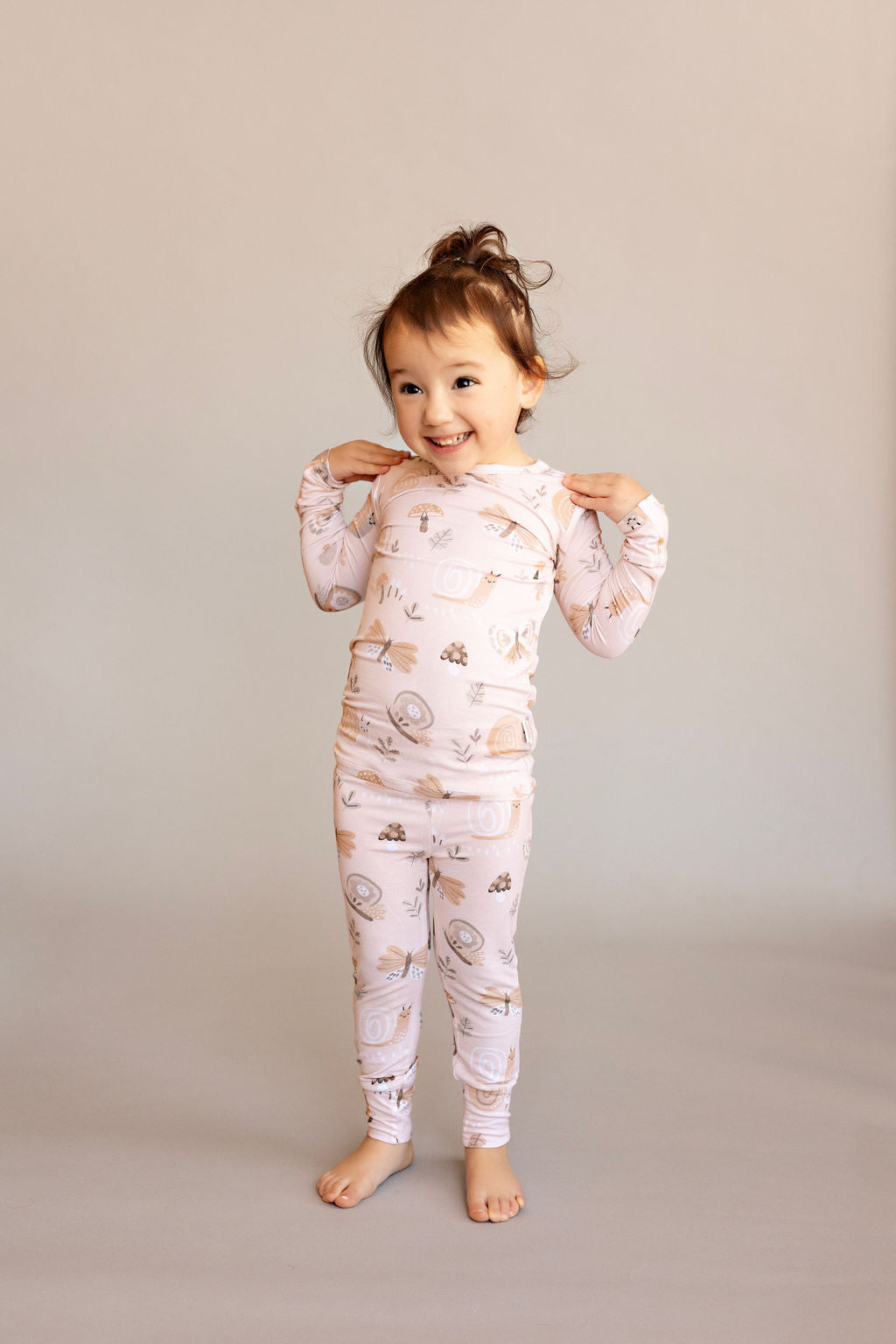 Butterscotch Babies Snails Bamboo Viscose Two-Piece Pajama Set