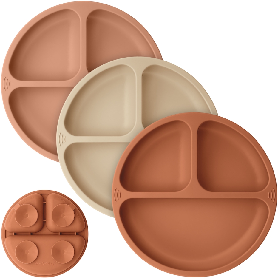KeaBabies Terracotta Prep Suction Plates