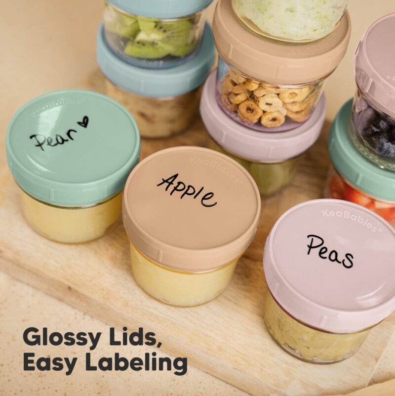 KeaBabies Musk Dusk Glass Baby Food Storage Containers available at Blossom