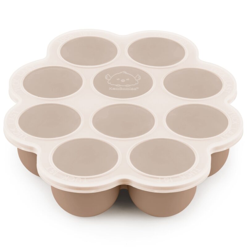 KeaBabies Chai Latte Silicone 2oz Baby Food Freezer Tray with Lid