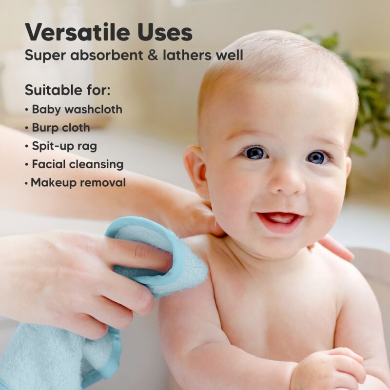 KeaBabies Bravo Blue Bamboo Viscose Baby Washcloths part of our  collection