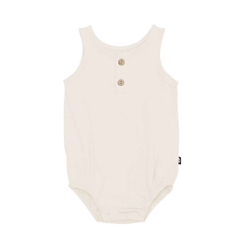 Henley Tank Bubble Romper in Oat from Kyte BABY