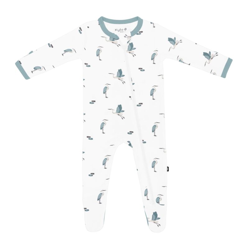 Zippered Footie in Blue Heron from Kyte BABY