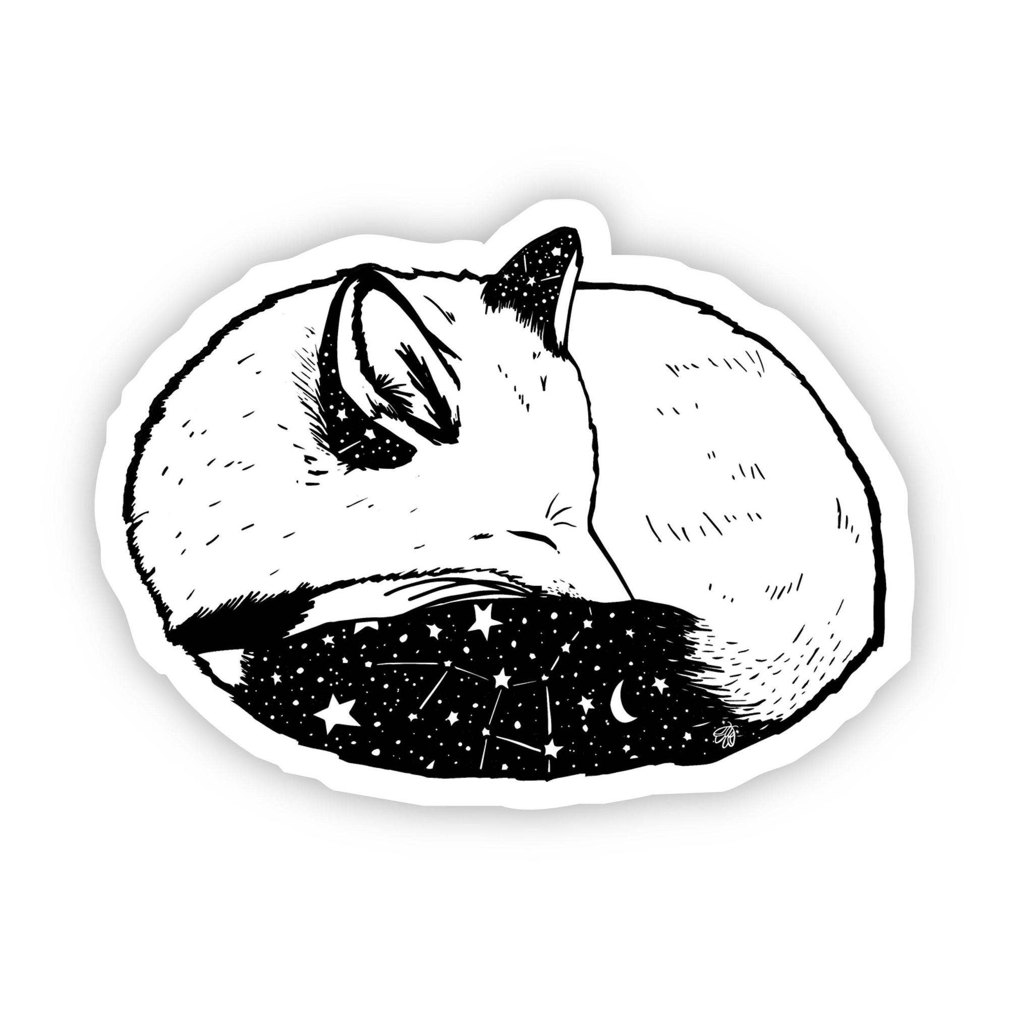 Big Moods Sleeping Fox Sticker