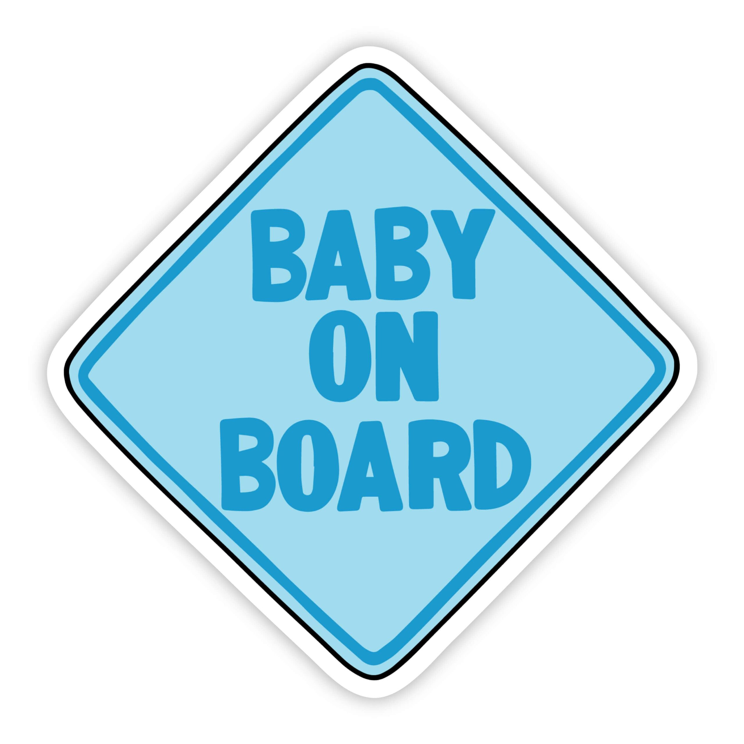 Big Moods Baby On Board Blue Sticker