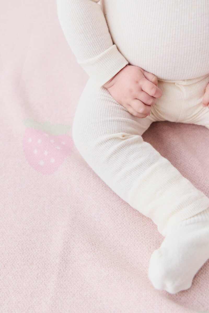 Organic Cotton Fine Rib Legging In Lily Fleck