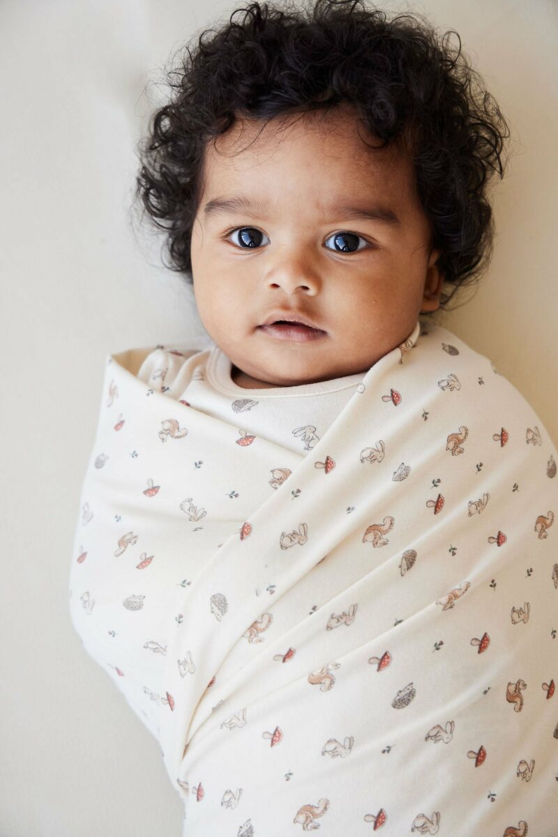 Jamie Kay Organic Cotton Wrap Blanket In Woodland Friends