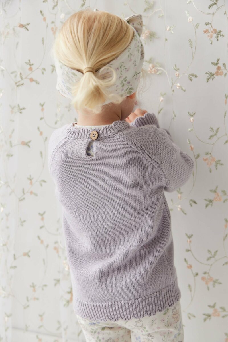 Audrey Knitted Jumper In Starling Goldie Bouquet available at Blossom