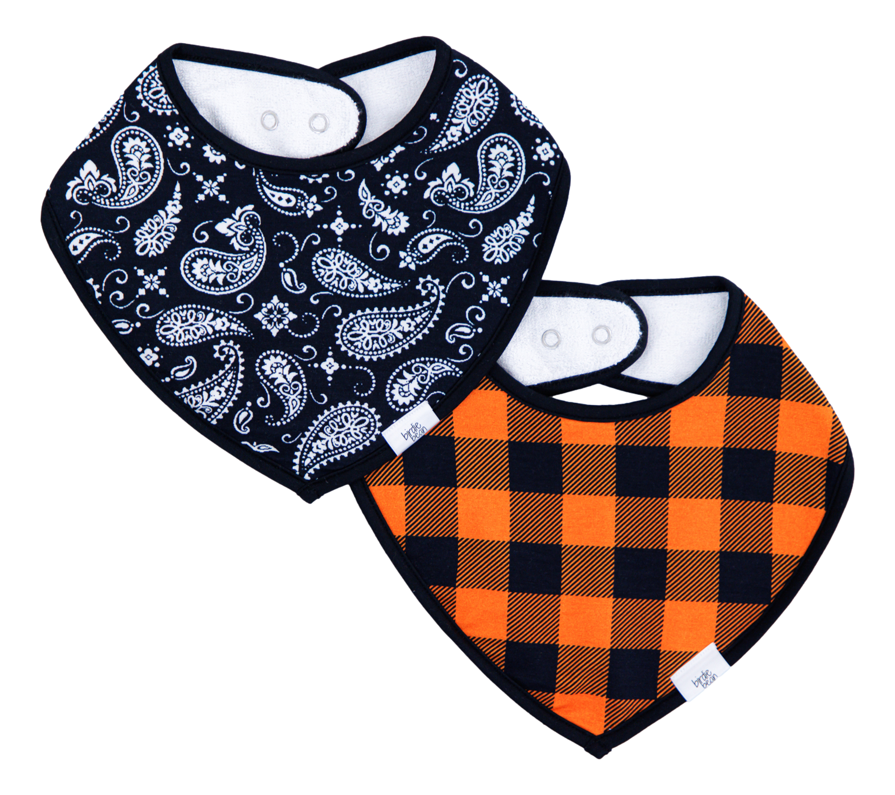 Birdie Bean Paisley And Plaid Bandana Bib Set