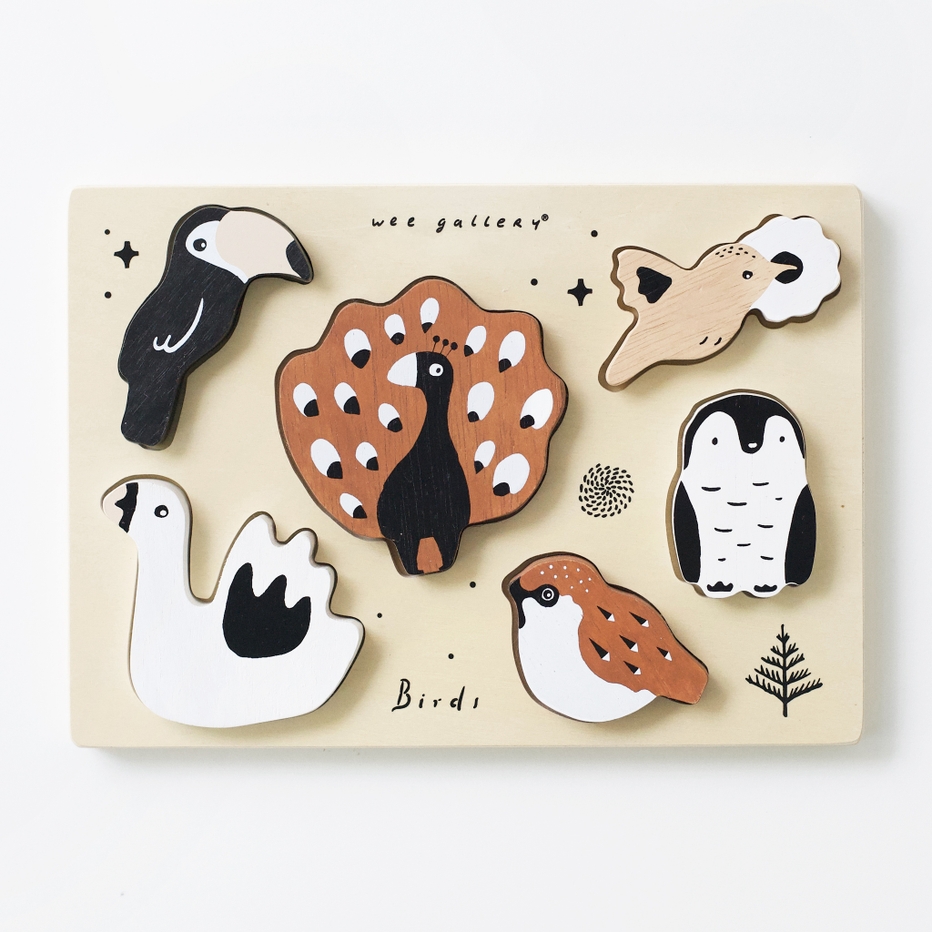 Wee Gallery Birds Wooden Tray Puzzle