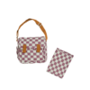 Olli Ella Carrie Convertible Changing Bag & Mat Plum Check