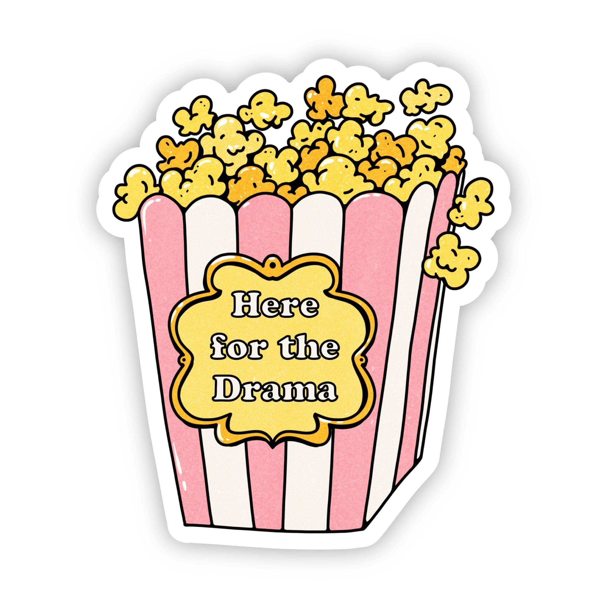 Big Moods Here For The Drama Popcorn Sticker