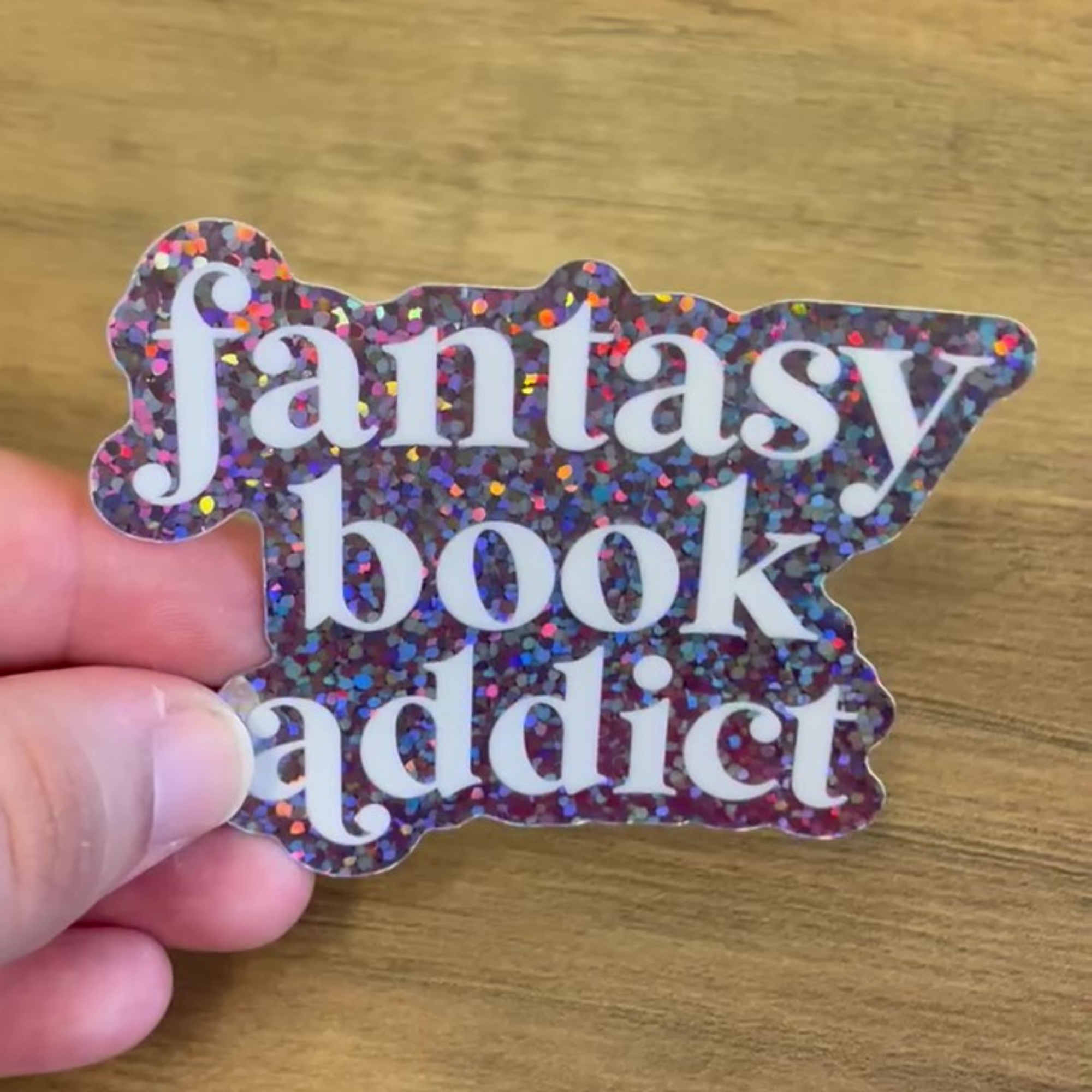 Wildly Enough Fantasy Book Addict Holographic Sticker