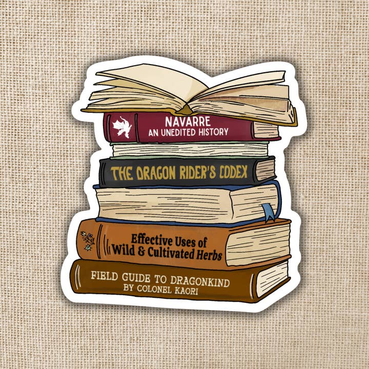 Wildly Enough Stack of Navarre Library Scribe Books Sticker | Fourth Wing