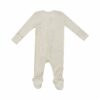 Ribbed Solid Birch Bamboo Viscose Zipper Footie from Angel Dear