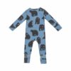 Black Bears Bamboo Viscose Zipper Romper