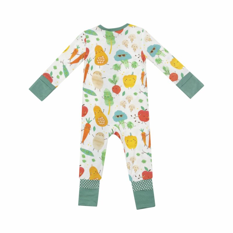 Fall Veggies Bamboo Viscose Zipper Romper from Angel Dear