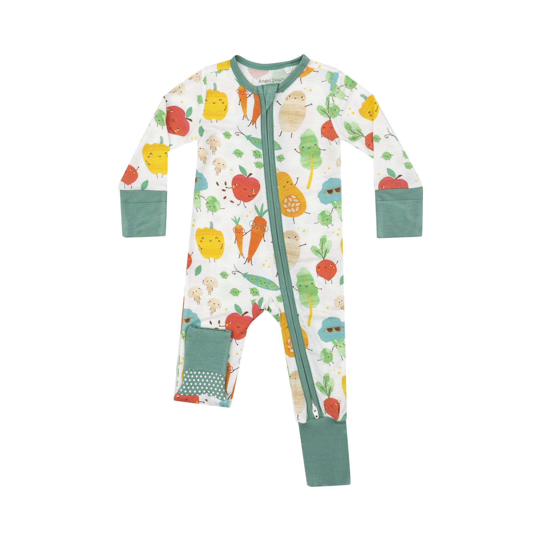 Angel Dear Fall Veggies Bamboo Viscose Zipper Romper