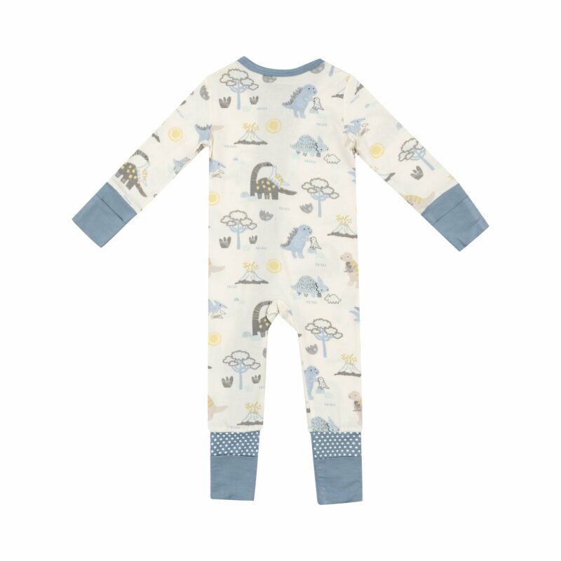 Baby Love Dinos Bamboo Viscose Zipper Romper from Angel Dear