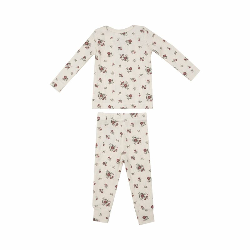 Misty Rose Floral Long Sleeve Loungewear Set