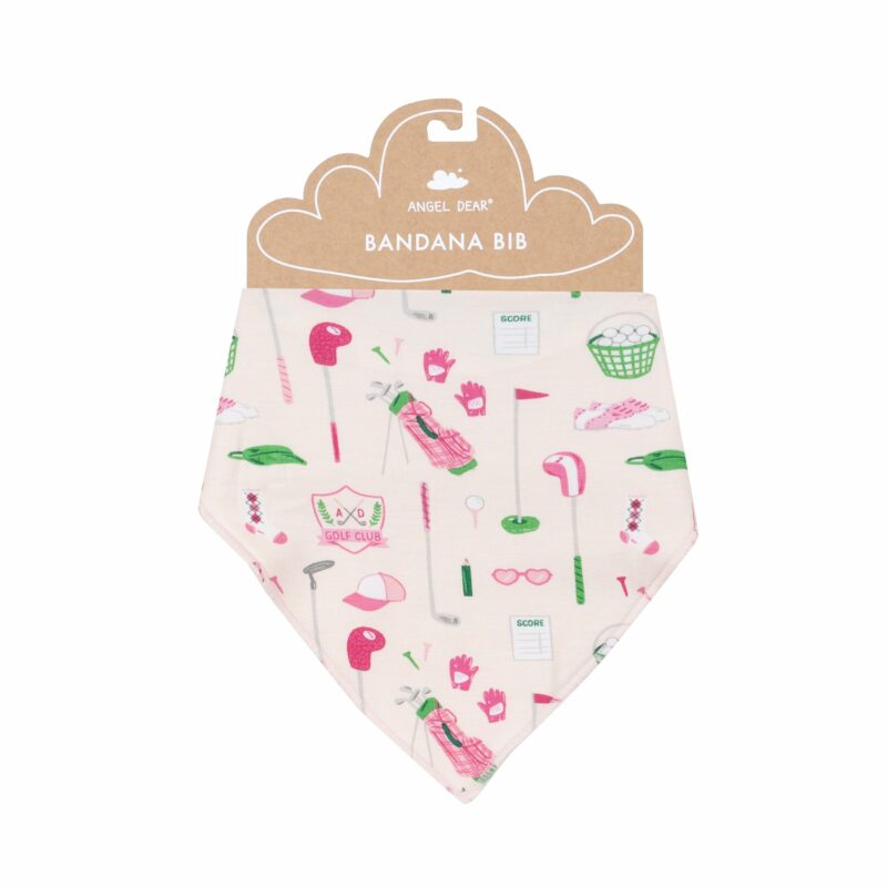 Angel Dear Golf Club On Pink Bandana Bib